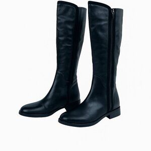 Vera Cuoio Lav Artigiana Black Leather Knee-High Riding Boots Size 35 (US 5)